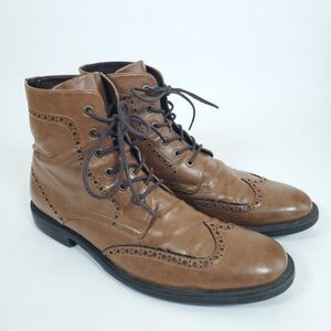 KENNETH COLE UNLISTED BROWN ANKLE SIDE ZIP DRESS MENS 13M BOOTS